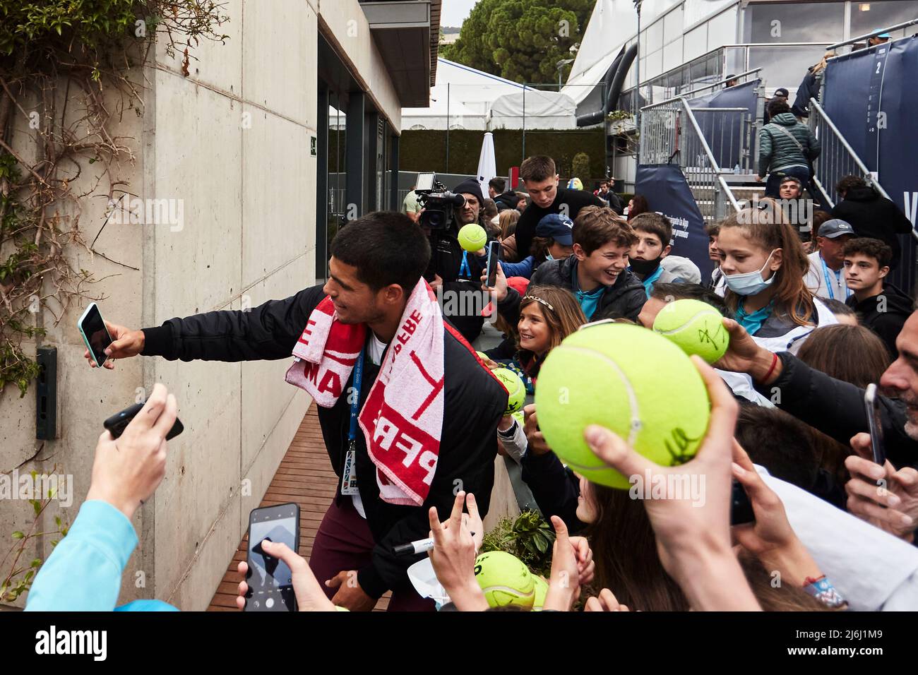 20th Apr 2022; RCT Barceloona, Barcelona, Spain; Barcelona Open Banc Sabadell, Carlos Alcaraz; Carlos Alcaraz signing autographs Stock Photo