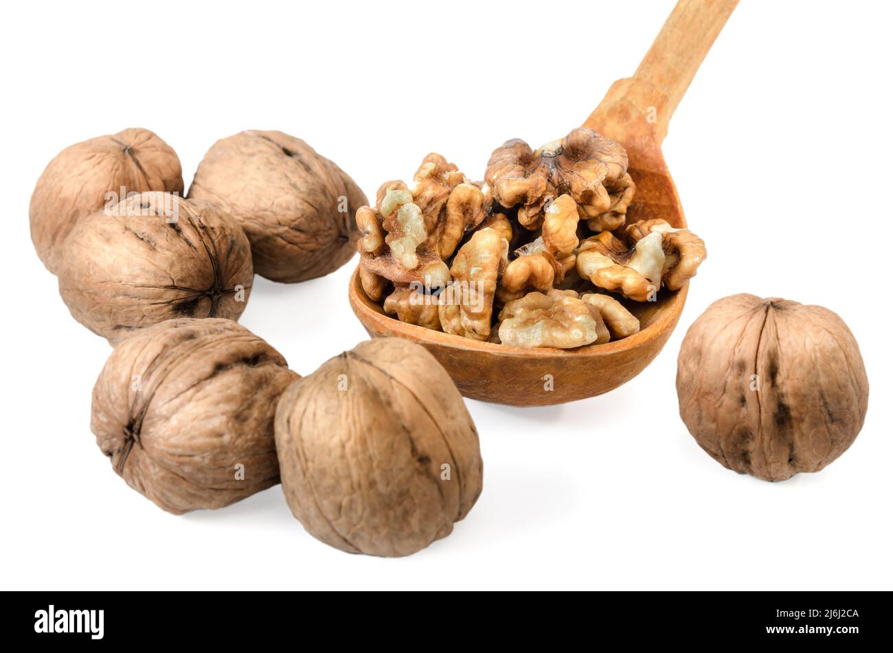 walnuts on white background with soft shadow Stock Photo