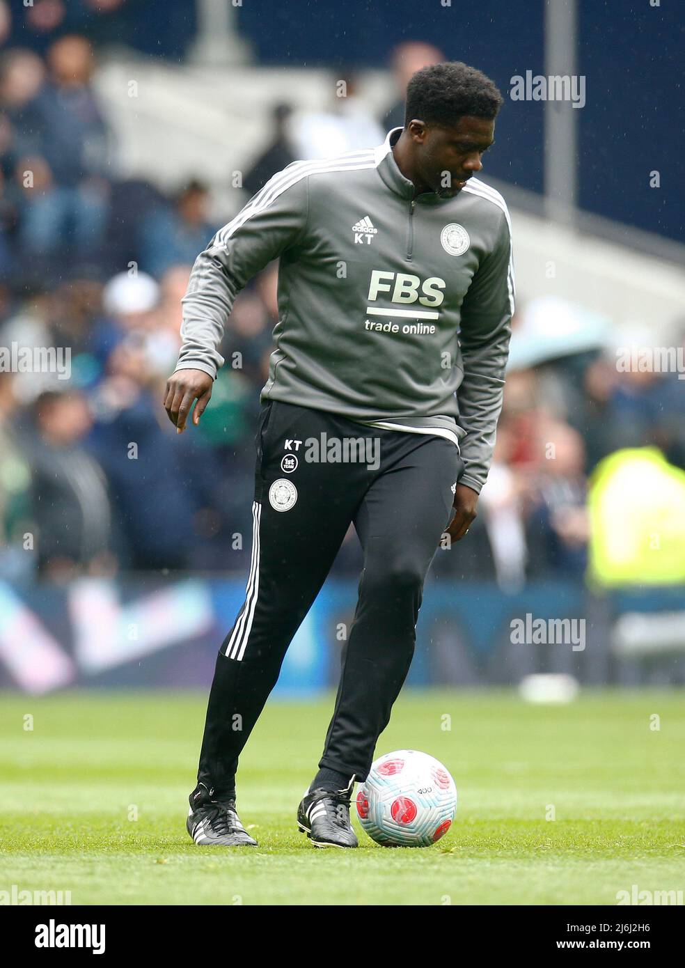 LONDON, England - MAY 01: First Team Coach Kolo Touré during the pre-match warm-up  during Premier League between Tottenham Hotspur and Leicester City Stock Photo