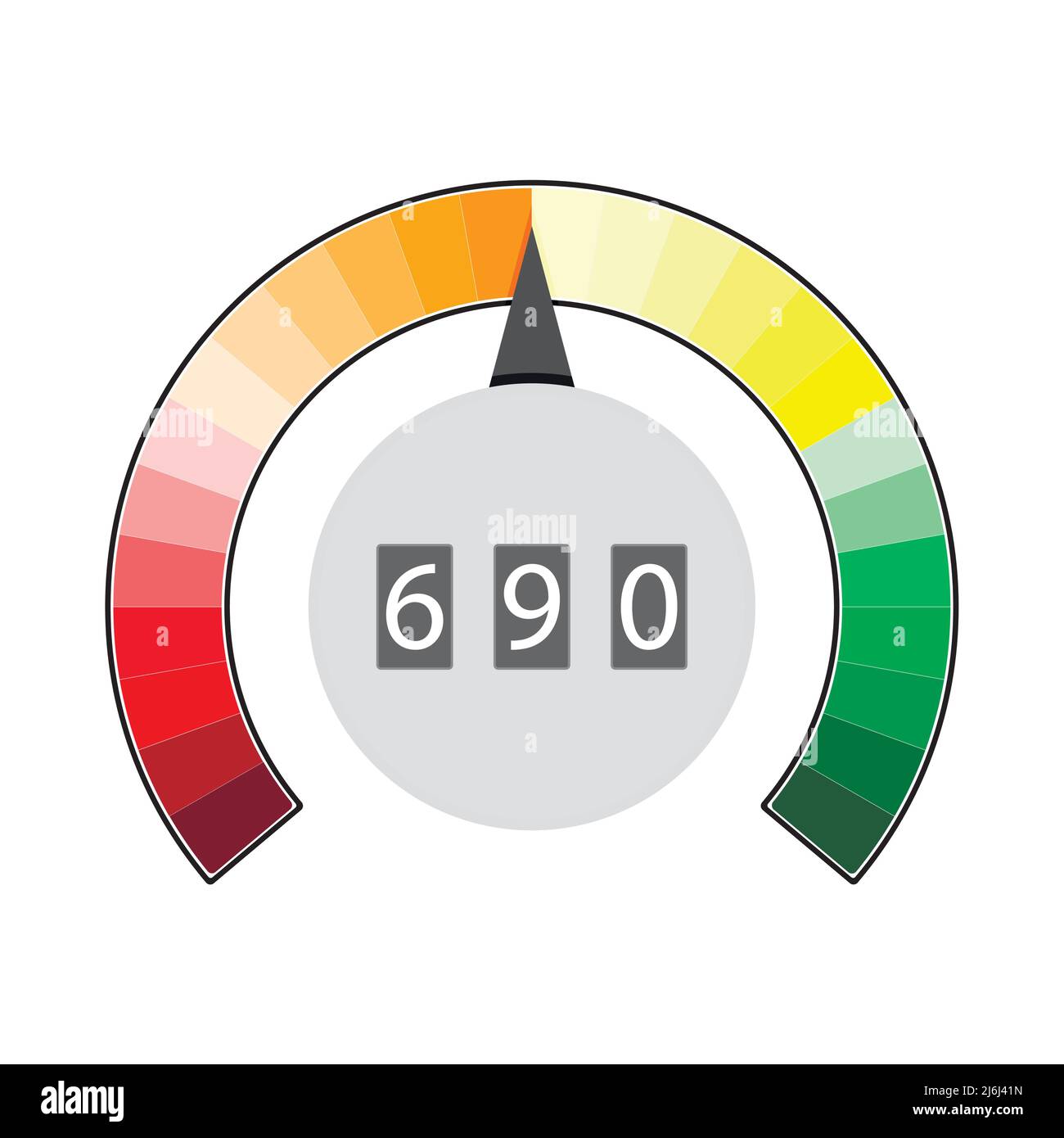 Credit rating indicated, number of rate icon. Vector spectrum electricity and full rate performance, admeasure of gauge, satisfaction indicate, speedo Stock Vector