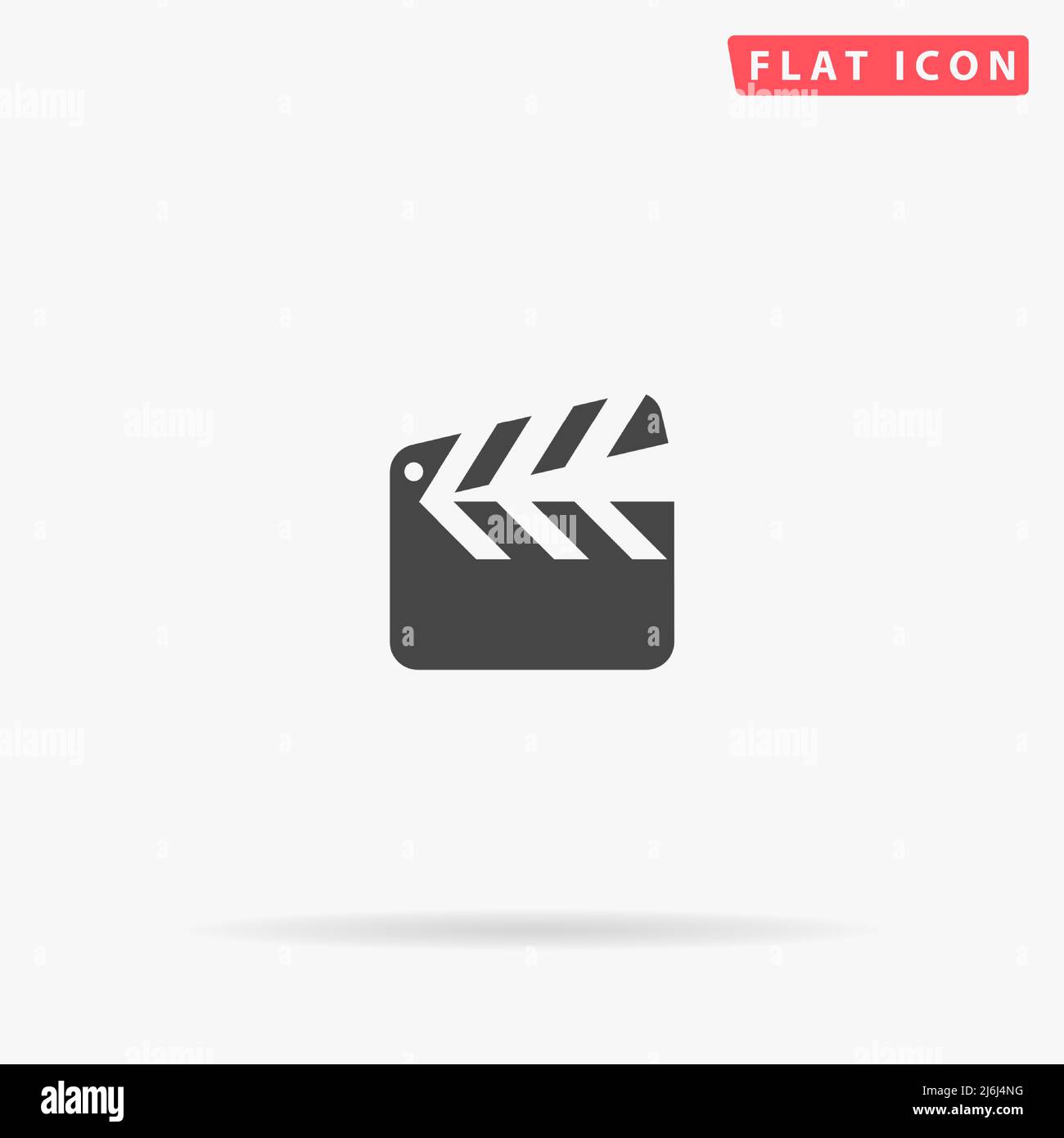 Clapperboard flat vector icon. Hand drawn style design illustrations. Stock Vector