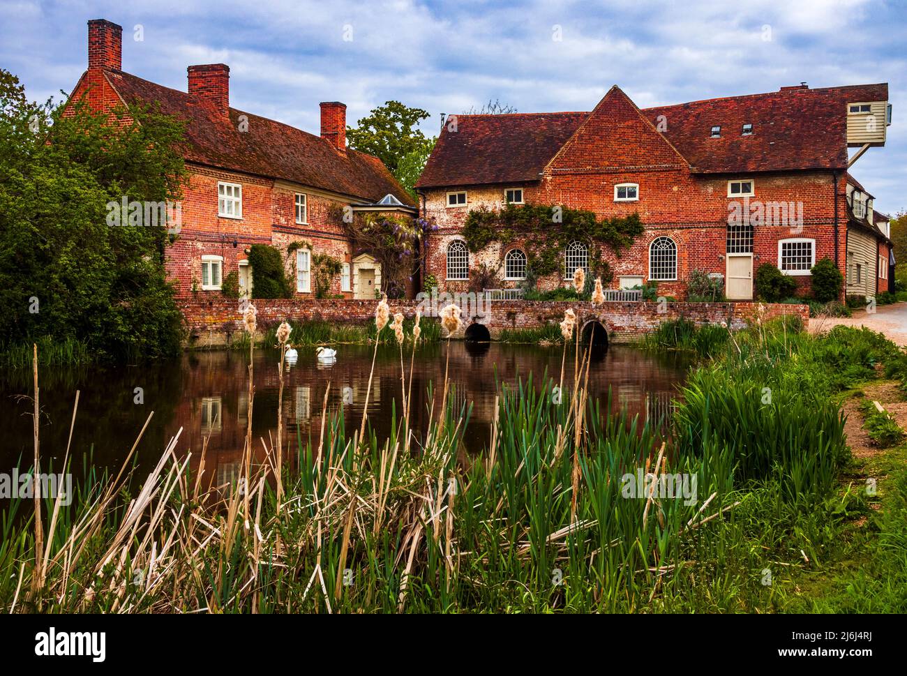 Flatford Mill along the river stour Dedham Vale, Suffolk east England, John Constable country Stock Photo