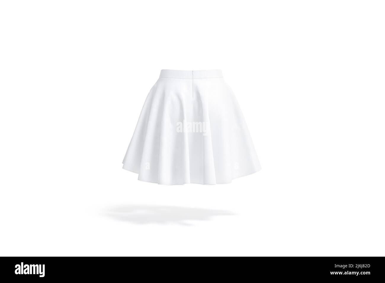 Blank white women mini skirt mockup, back view Stock Photo