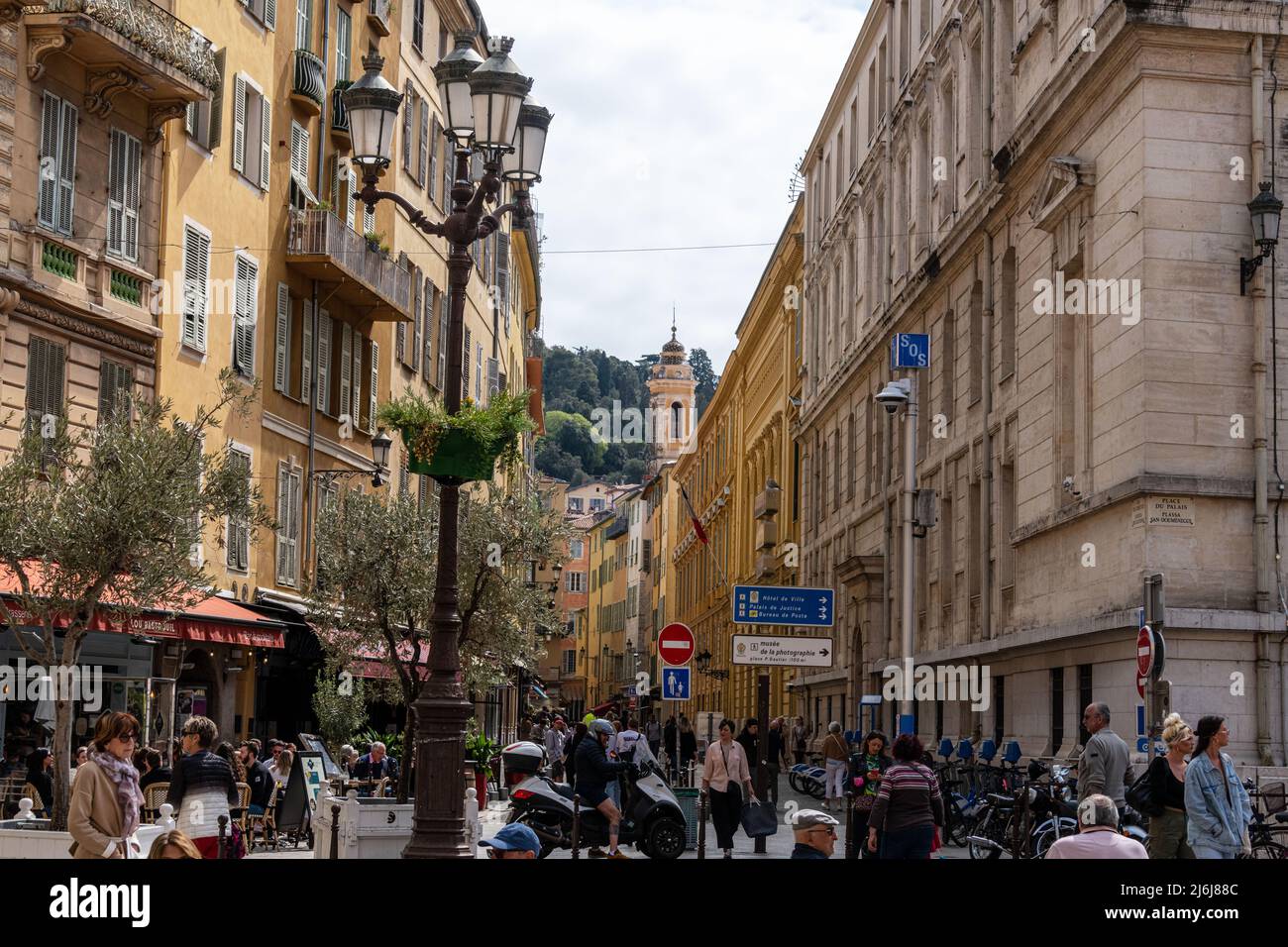 Rue de la prefecture in Old Nice, France. Stock Photo