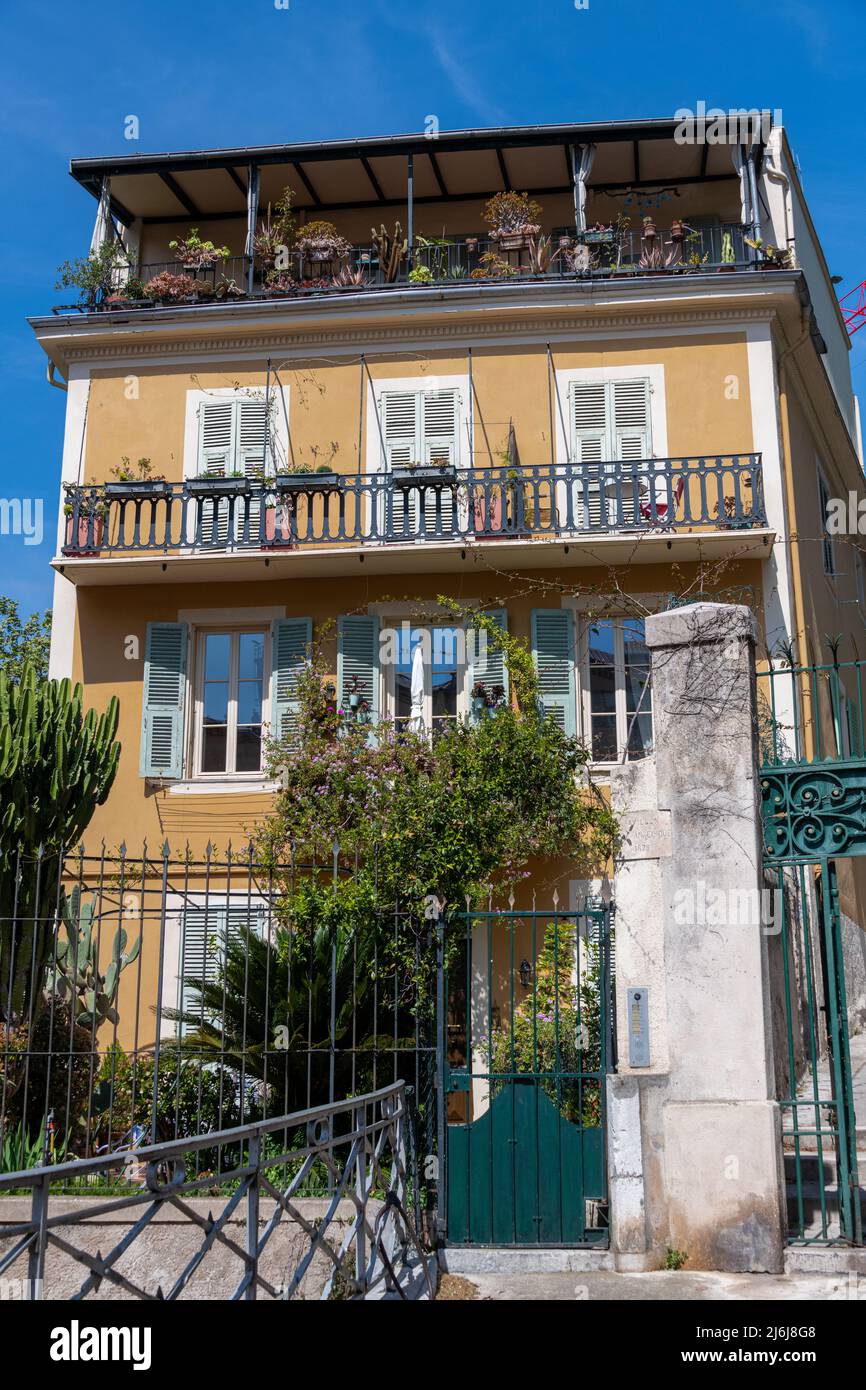 A Residential Building in Nice Old Town, France. Stock Photo
