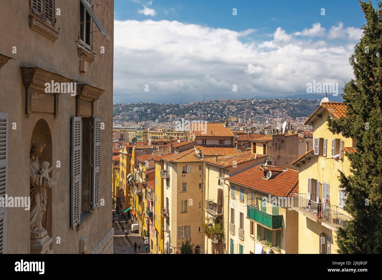 Views from Rue Rossetti and beyond, Nice Old Town. Stock Photo