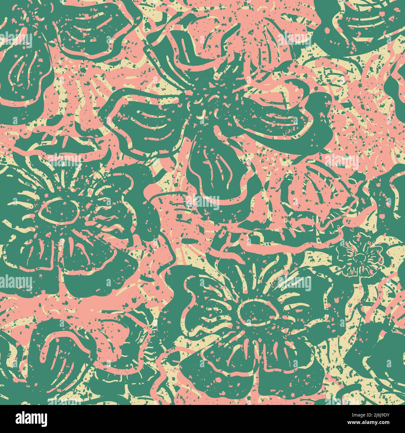 Wild meadow flower seamless vector pattern background. Modern floral ...