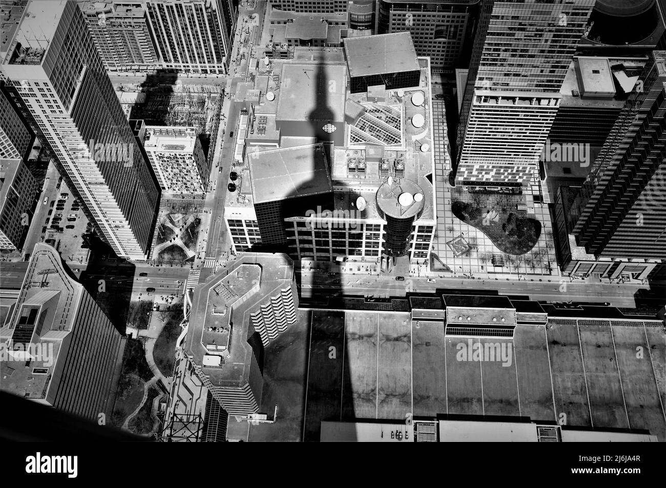 CN Tower shadow over the city of Toronto Stock Photo