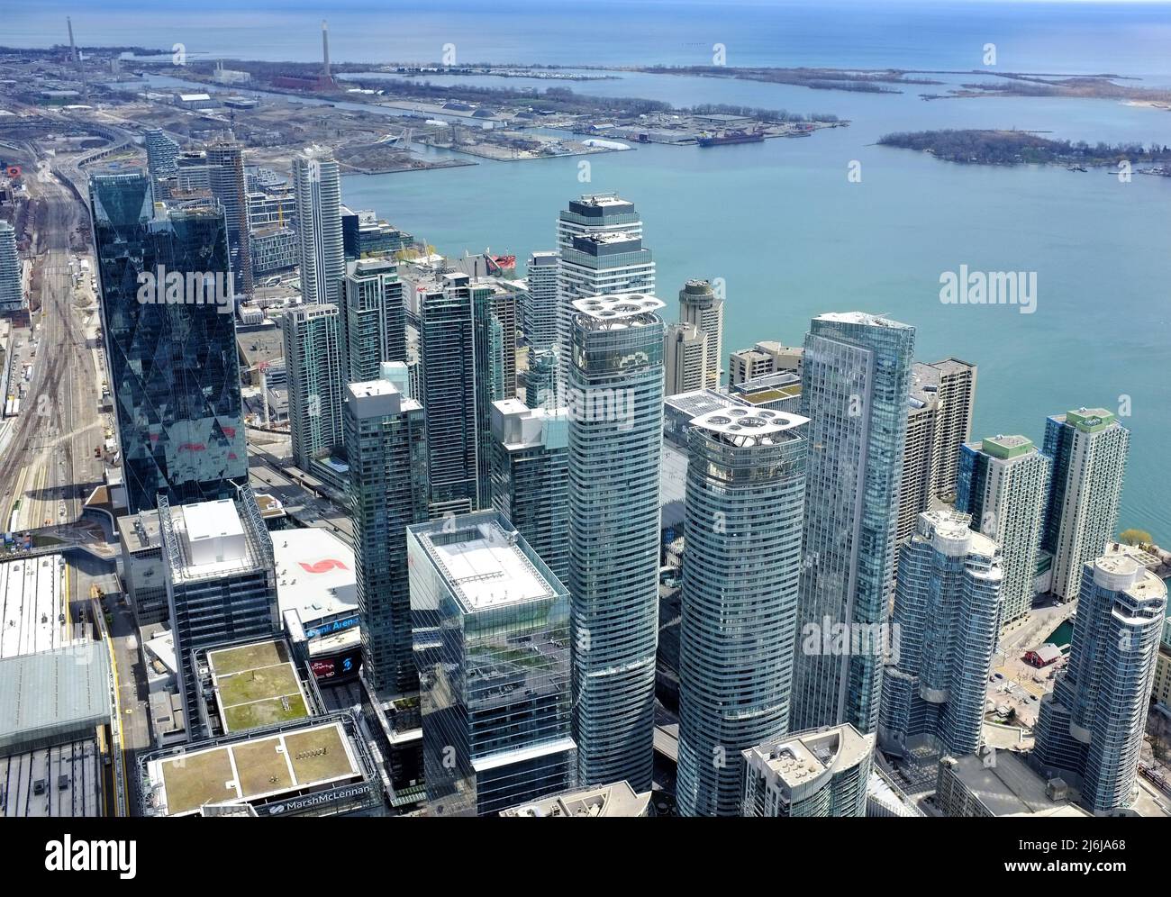 Buildings in Downtown Toronto as seen from the CN Tower Stock Photo