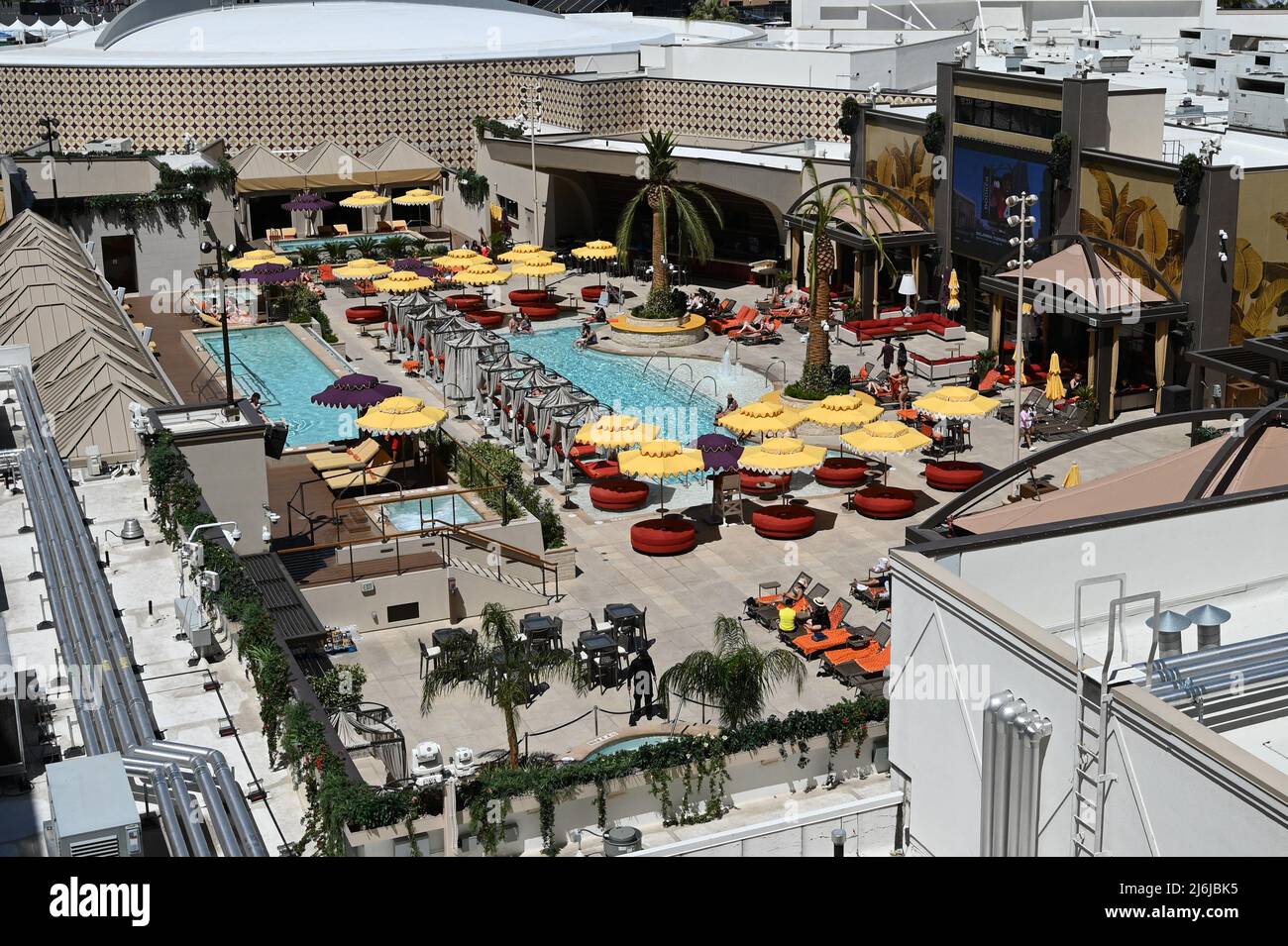 The swimming pool at the Sahara hotel in Las Vegas. Stock Photo