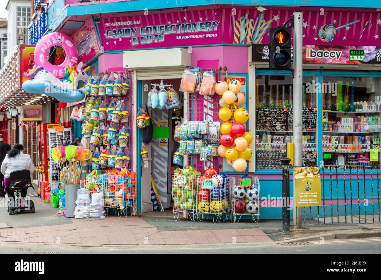 Seaside shop selling traditional seaside toys and amusements, Scarborough Yorkshire, UK 2022 Stock Photo