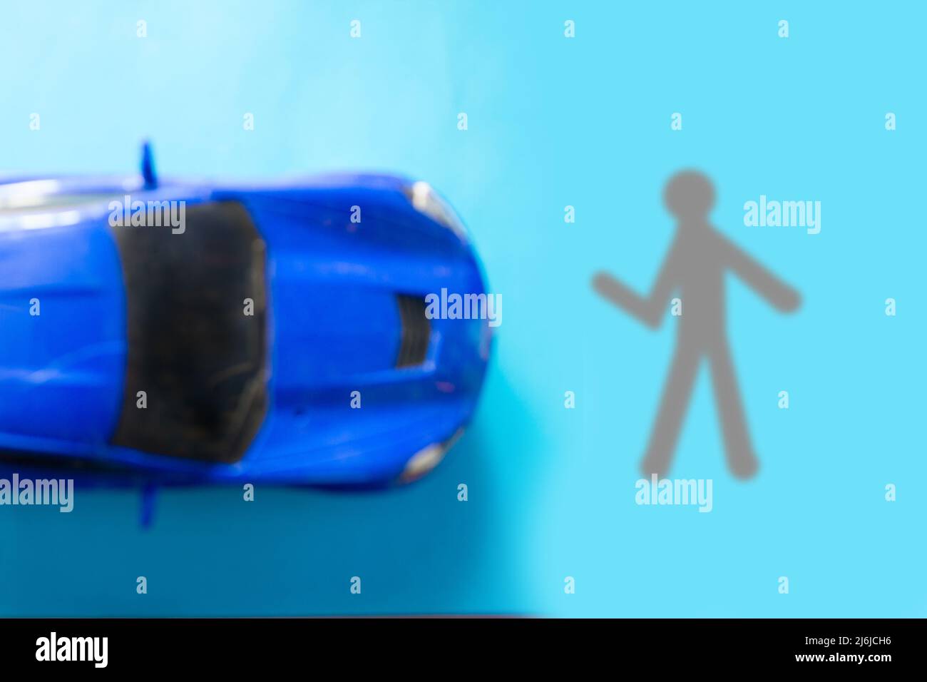 Concept of car accident. Car hits a person Stock Photo Alamy