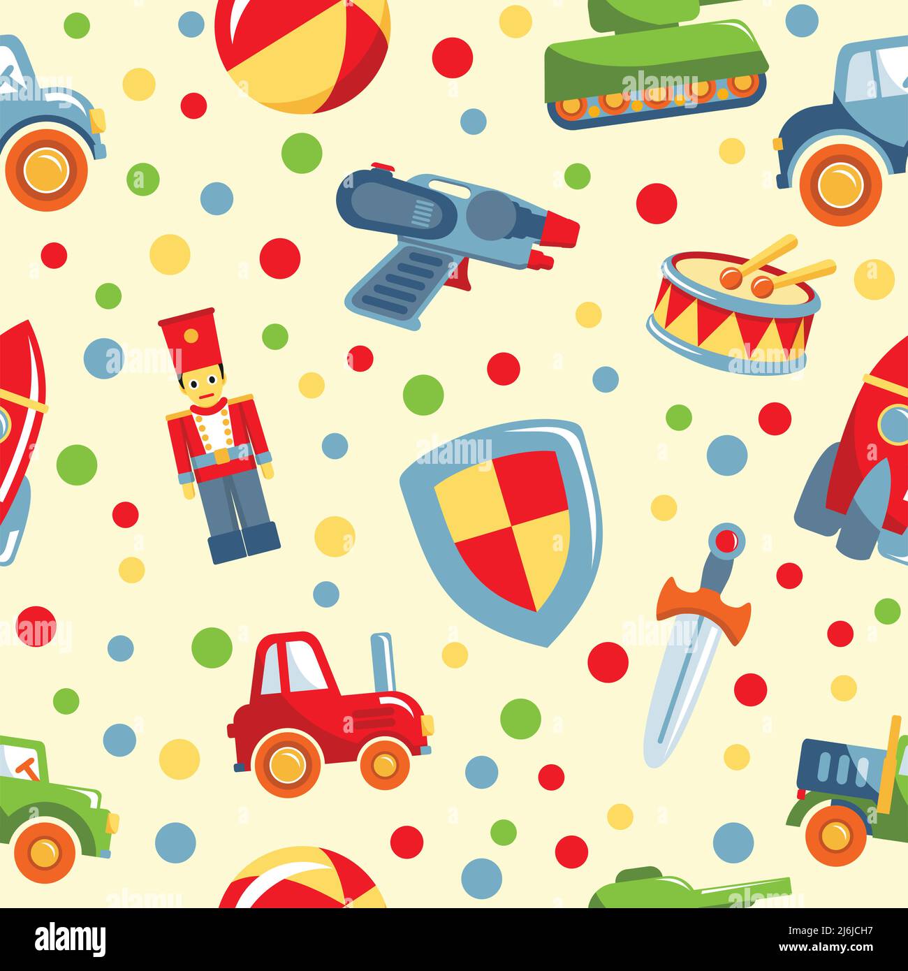 Toy Pattern Activity Colorful pattern with different kind of toys for boys Stock Vector ...