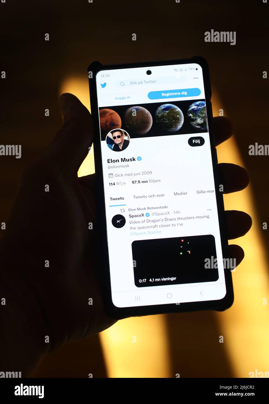 Different mobile applications in a mobile phone. Here Twitter with new