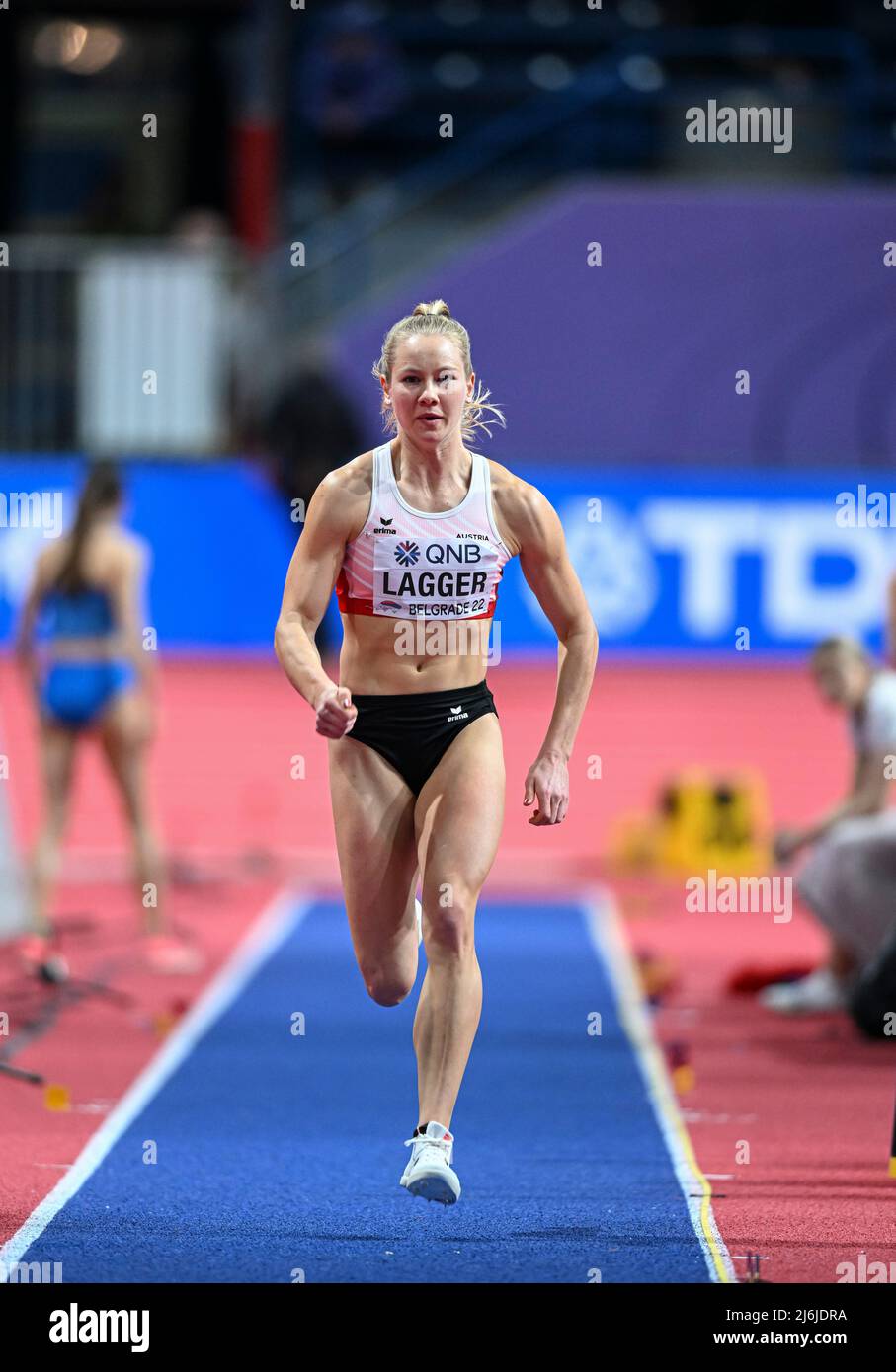 Sarah Lagger participating in the Belgrade 2022 World Indoor ...