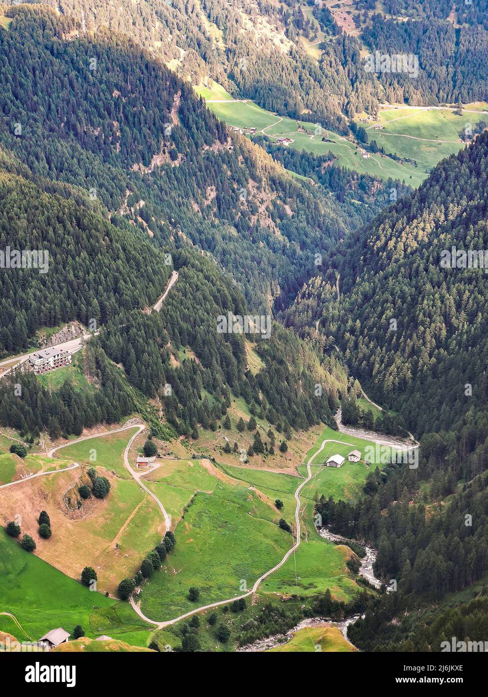 natural landscape of the Rombo Pass Between Italy and Austria - travel reportage Stock Photo