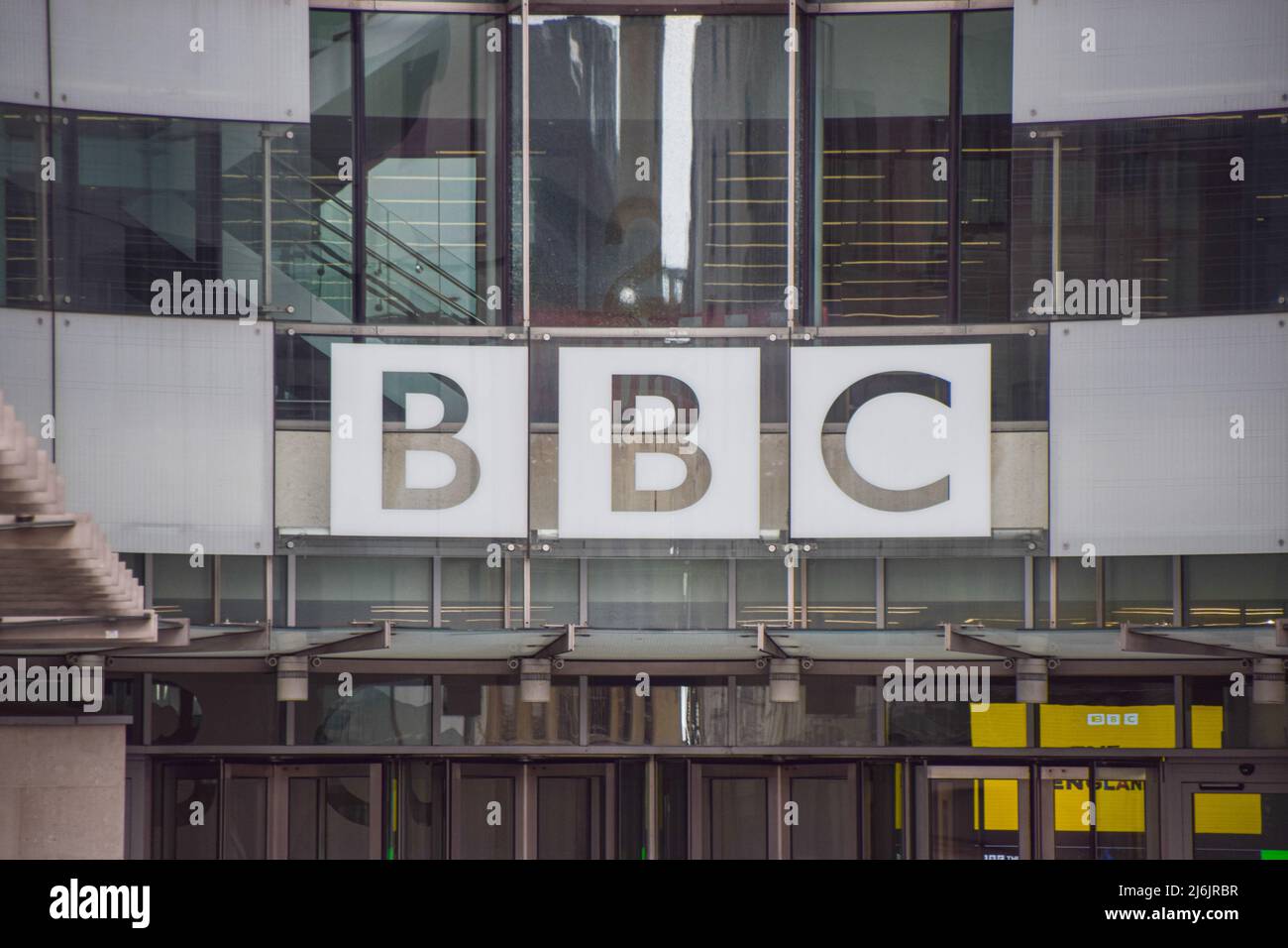 General view of Broadcasting House, BBC headquarters in central London. Stock Photo