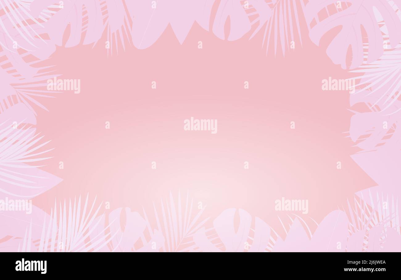 Summer tropical leaf's frame, palm leaves background with place for ...