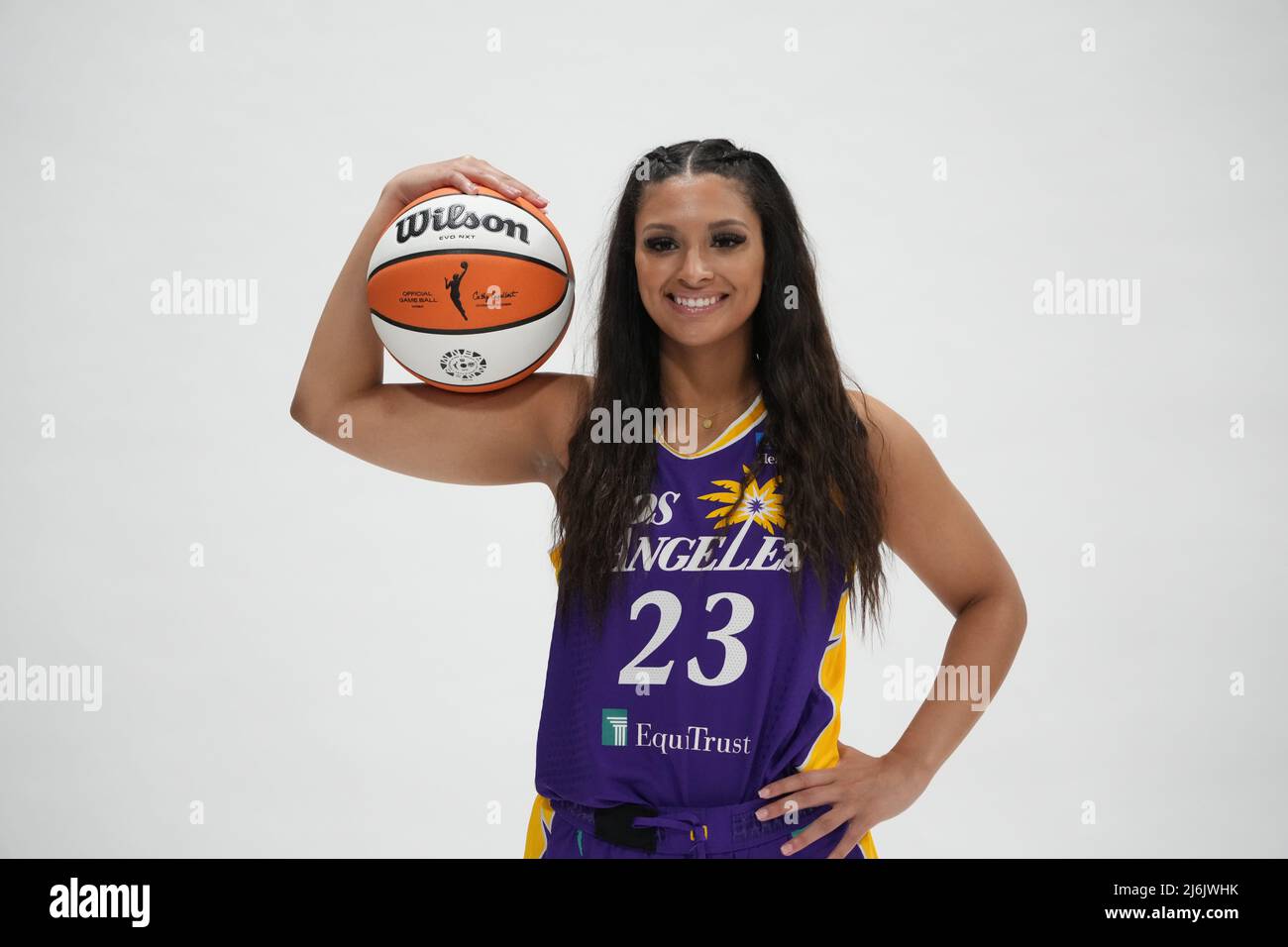 Los Angeles Sparks guard Lexi Gordon (23) poses during media day