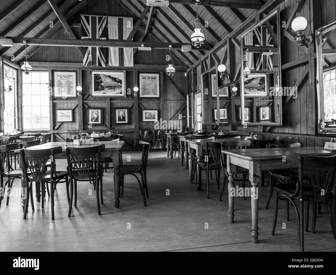 The image is of the community hall at Blist Hill Victorian Town as it was in 1900 during Queen Victorias reign Stock Photo