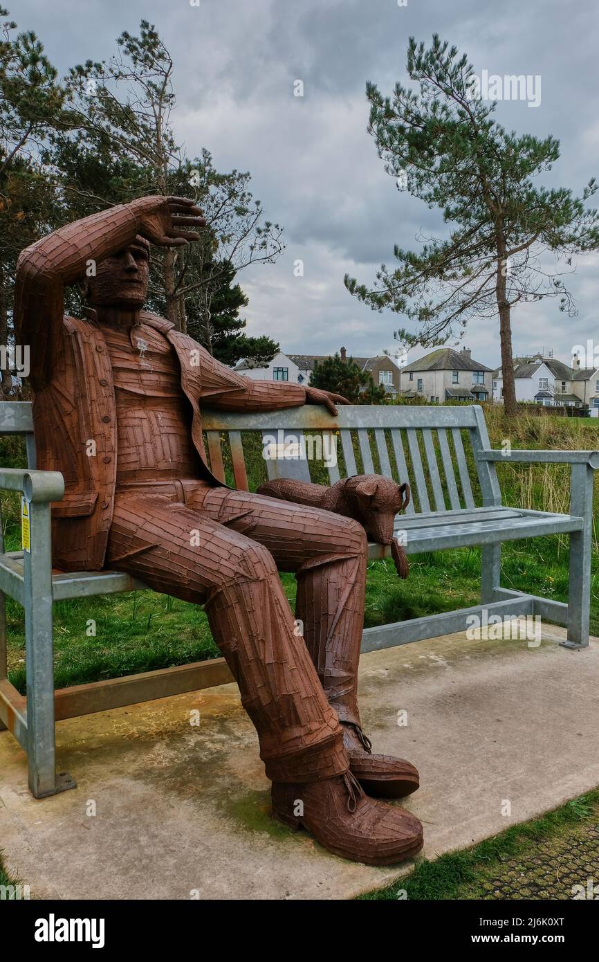 "Big Fella" sculpture on Silloth Green, Silloth, Cumbria Stock Photo