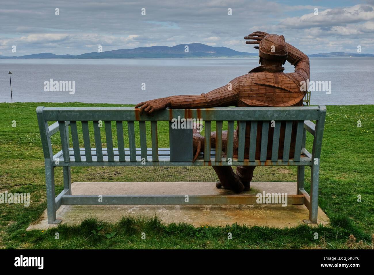 "Big Fella" sculpture on Silloth Green, Silloth, Cumbria Stock Photo