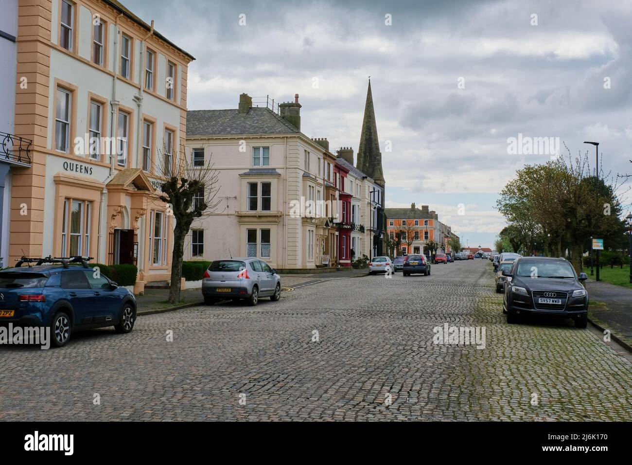 The cobbled streets of Silloth, Cumbria Stock Photo Alamy