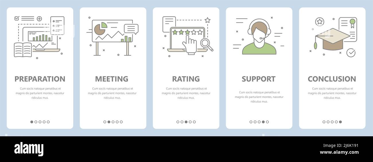 Vector set of thin line flat design, training concept banners Stock ...