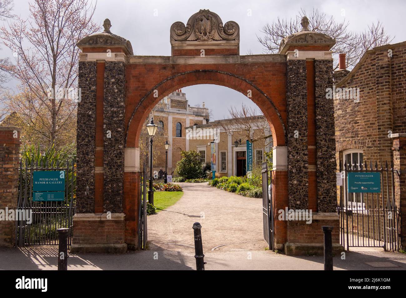 London- April 2022: Pizthanger Manor, a historic house in Ealing, west London- recently reopened as a local attraction with gallery and grounds Stock Photo