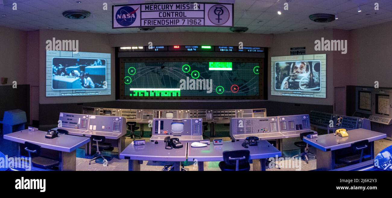 The mission control center of the Mercury Space Missions Stock Photo