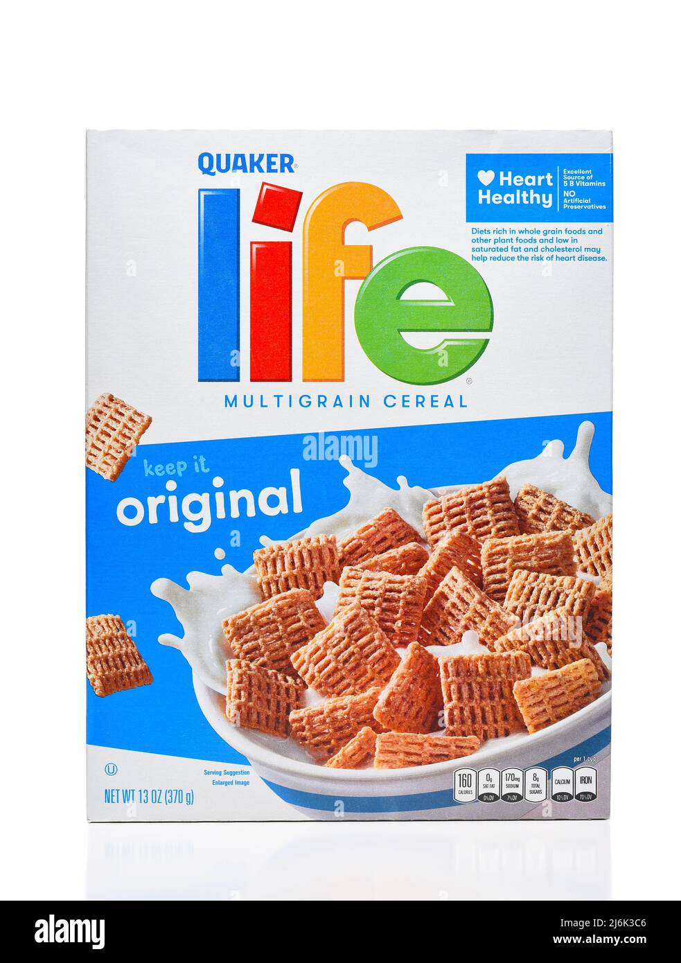 IRVINE, CALIFORNIA - 21 APR 2022: A Box of Quaker Life Multigrain Cereal. Stock Photo
