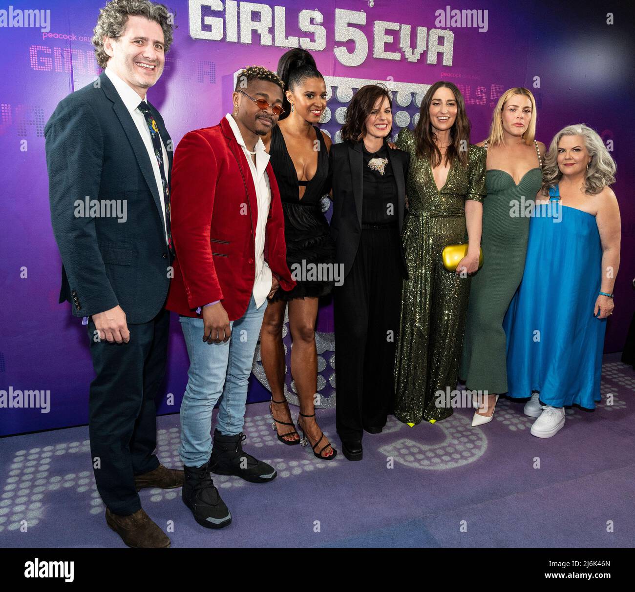 New York, US, 01/05/2022, New York, US, 01/05/2022, Eric Gurian, Jeremiah Craft, Renee Elise Goldsberry, Meredith Scardino, Sara Bareilles, Busy Phillips, Paula Pell attend season 2 of Girls5Eva premiere by Peacock at Roxy hotel (Photo by Lev Radin/Pacific Press) Stock Photo