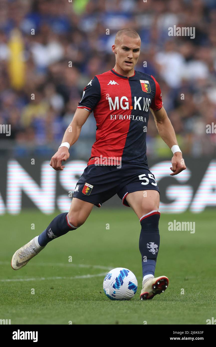 Genoa, Italy. 30 April 2022. Leo Ostigard of Genoa CFC in action during the  Serie A football match between UC Sampdoria and Genoa CFC. Credit: Nicolò  Campo/Alamy Live News Stock Photo - Alamy