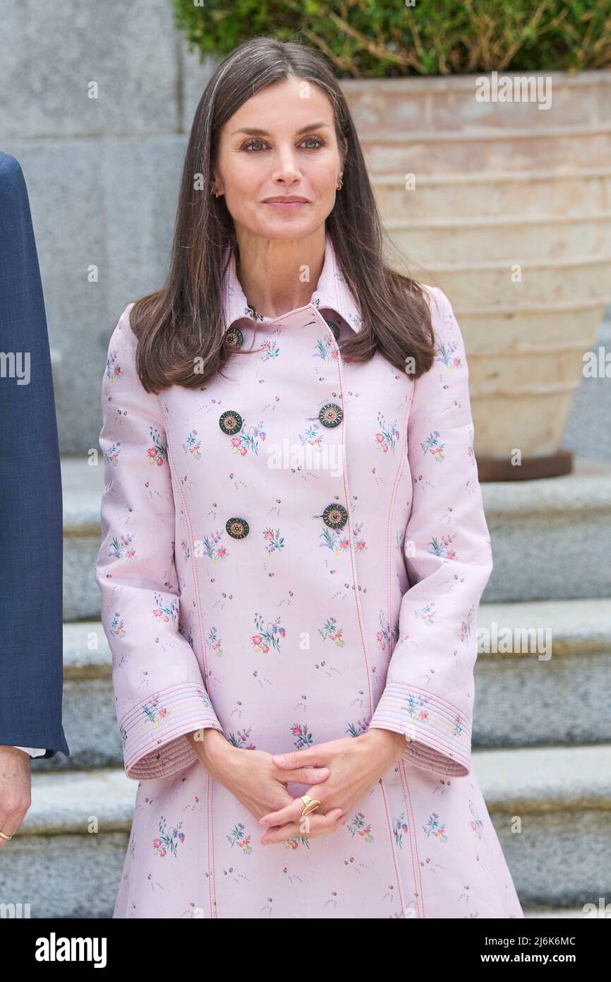 28-04-2022 Madrid Queen Letizia during a meeting with the president of ...