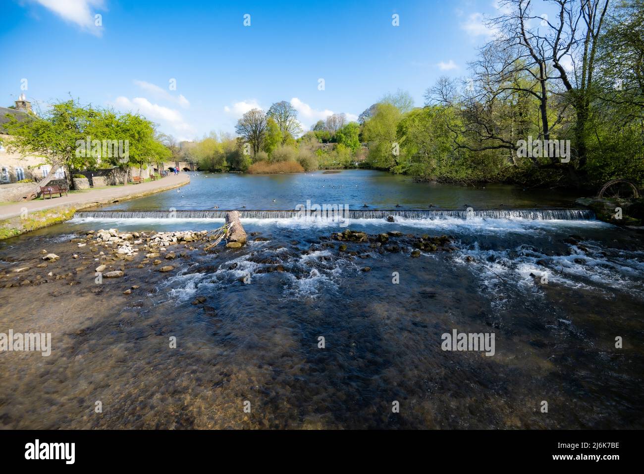 Wear on the River Wye at Bakewell, Derbyshire, UK Stock Photo