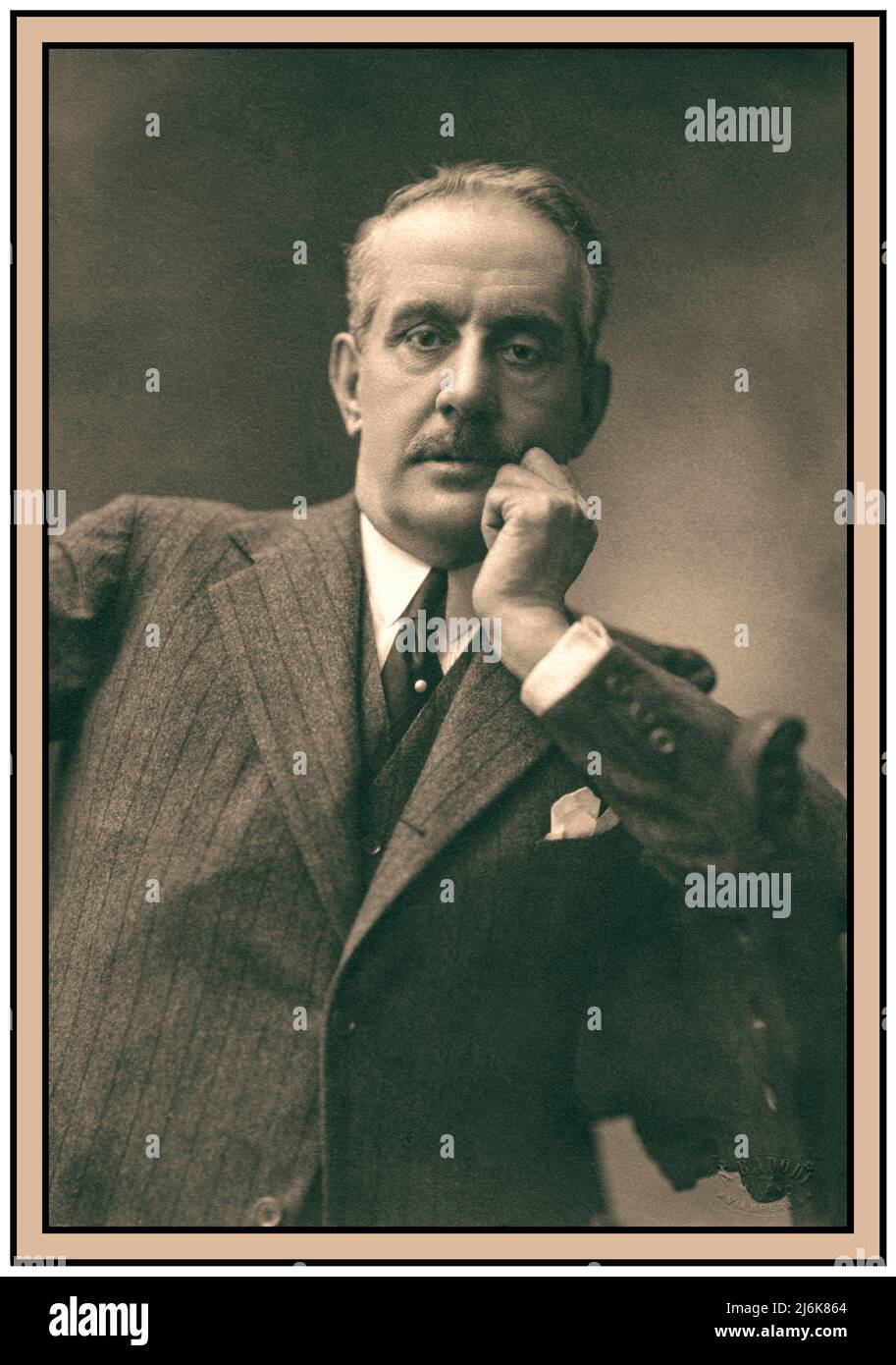PUCCINI Vintage Retro Portrait of Giacomo Puccini, composer (1858-1924). Photo by Attilio Badodi, Milano, 1924. Stock Photo
