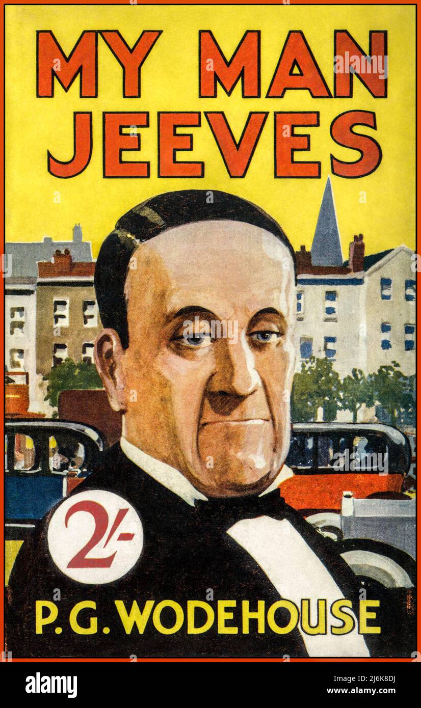 JEEVES Cover of My Man Jeeves by P. G. Wodehouse. This is the 1920 impression of the first (1919) edition, published by George Newnes in July 1920. Priced at 2'- shillings Great Britain Stock Photo