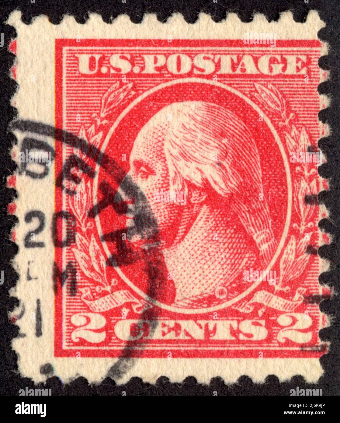 Timbre oblitéré U.S. Postage, 2 cents, Stock Photo