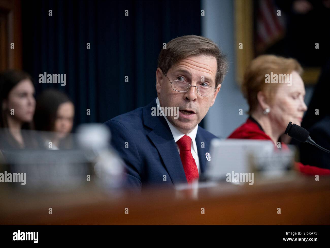 Washington, United States of America. 27 April, 2022. U.S Rep. Chuck Fleischmann of Tennessee questions Homeland Security Secretary Alejandro Mayorkas, during a hearing at the House Committee on Appropriations, on Capitol Hill April 28, 2022 in Washington, D.C.  Credit: Benjamin Applebaum/DHS Photo/Alamy Live News Stock Photo