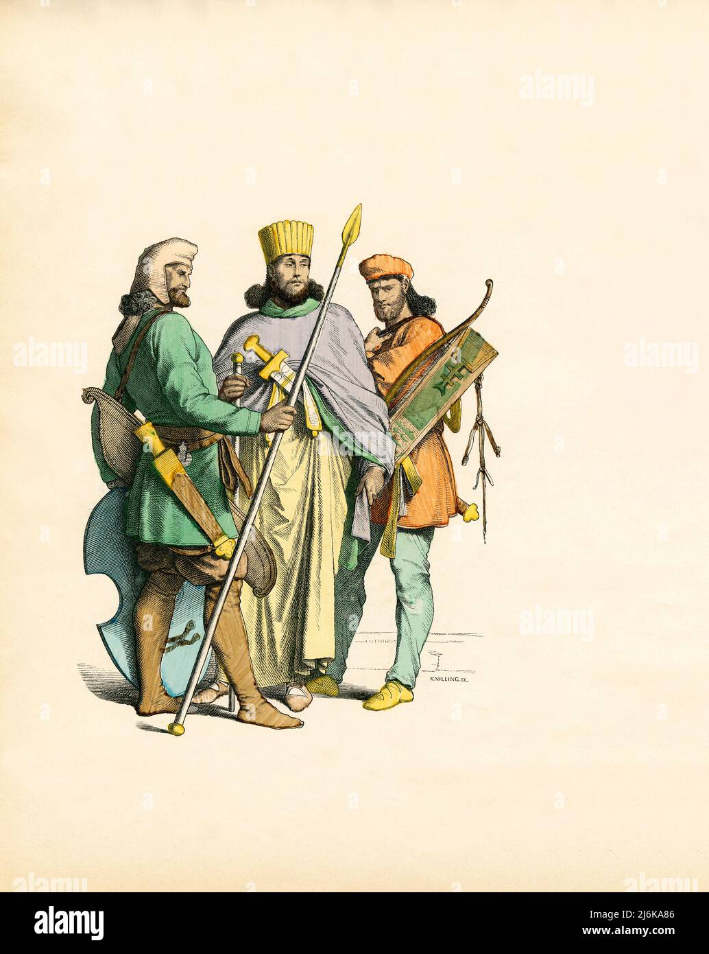 Persian Soldiers, Persian Nobleman, Ancient Near East, Illustration