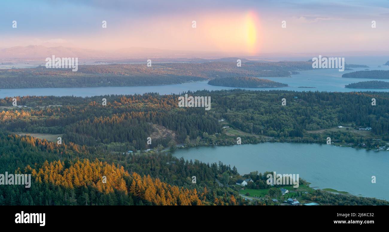 Mount Erie is the Tallest Peak in the Anacortes Region in Washington State Stock Photo