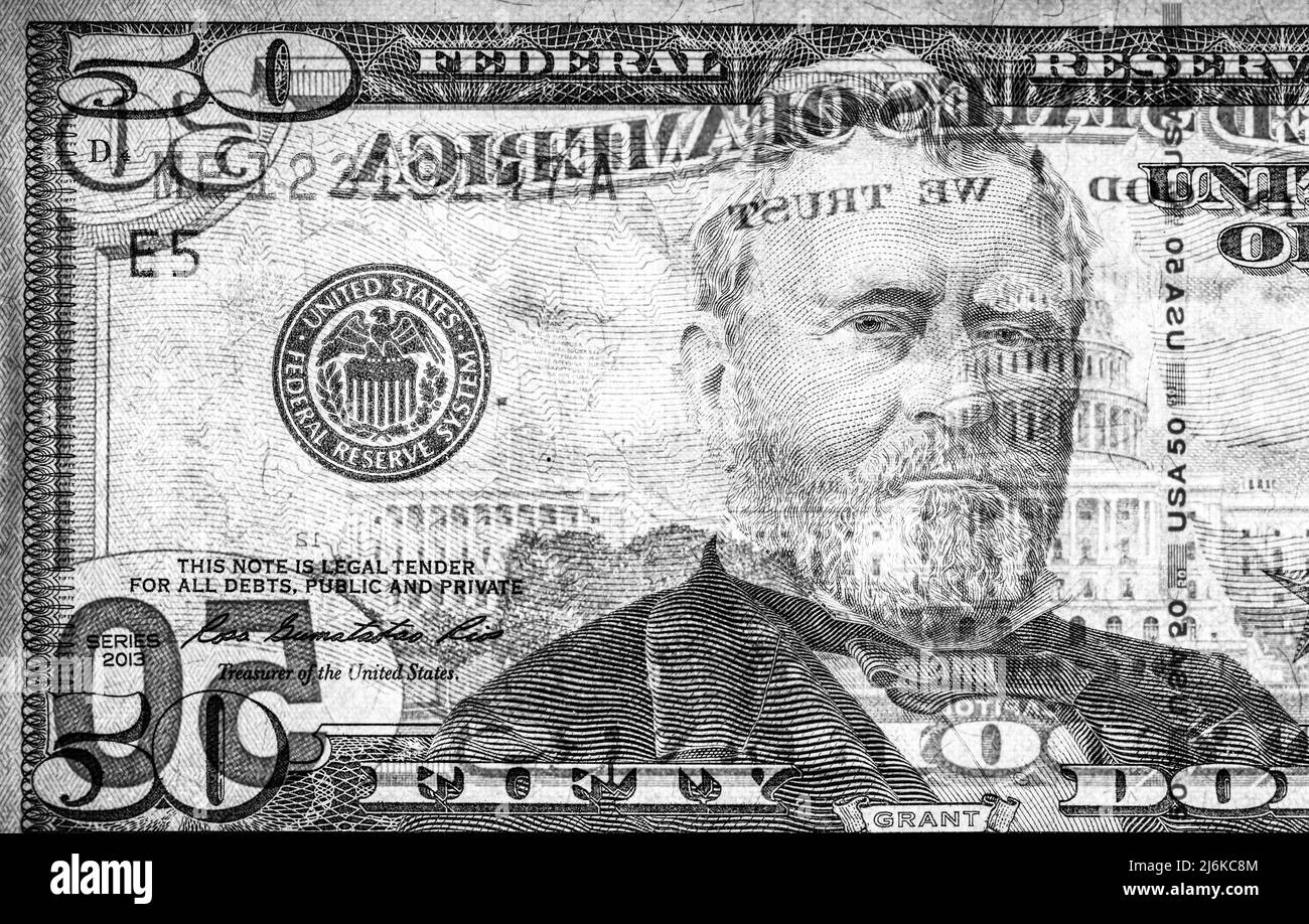 Obverse side of us dollar bill Black and White Stock Photos & Images