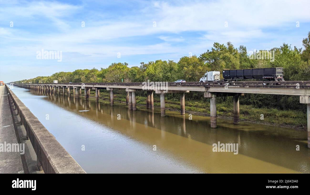 USA, South, Louisiana, Interstate 10 east of Lafayette Stock Photo