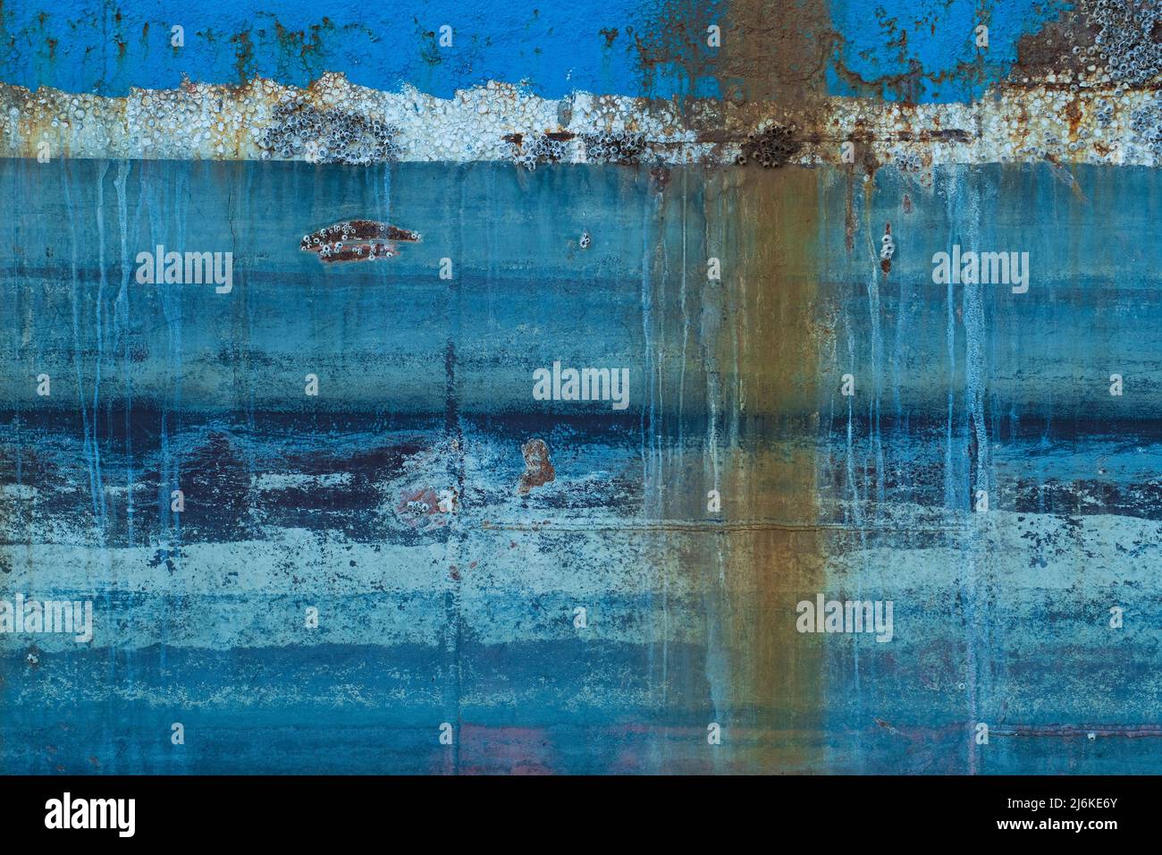 USA, South, Louisiana, Houma, Intercoastal Waterway, rusted ship deatil Stock Photo