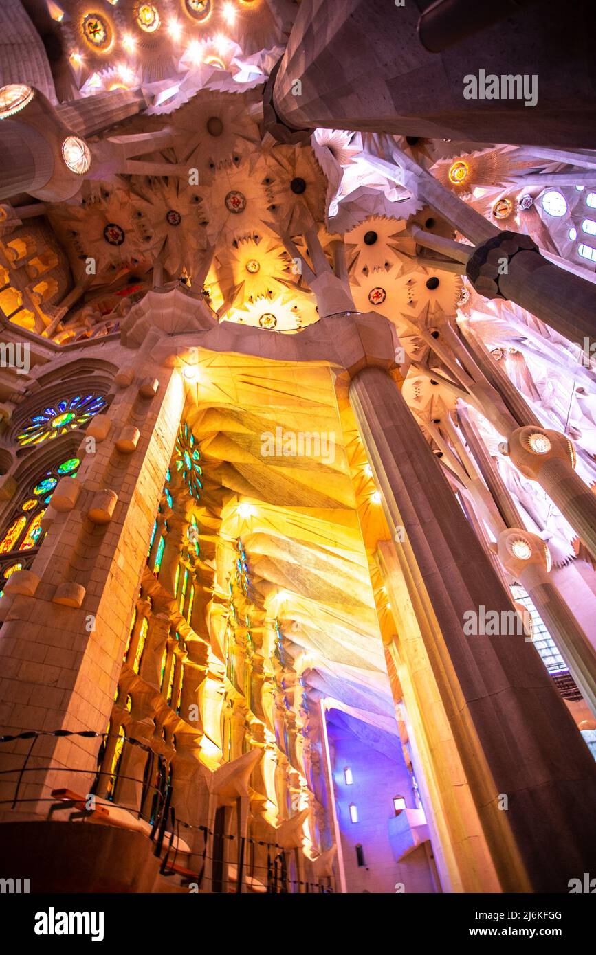 Beautiful details Sagrada Familia Basilica Barcelona Spain Stock Photo