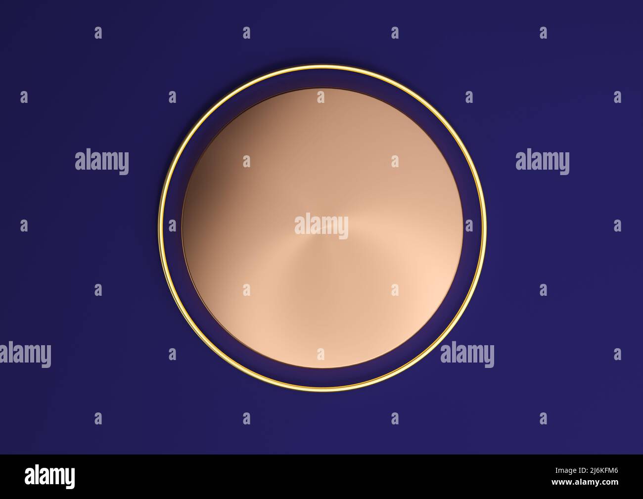 Dark blue 3D rendering empty product display scene with cylinder podium ...