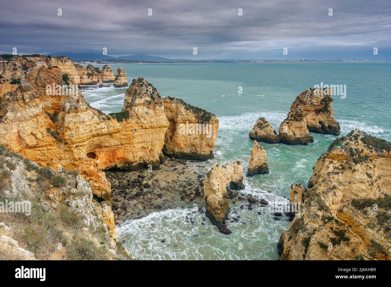 Islets and cliffs at Ponta da Piedade coast, Lagos, Algarve, Portugal
