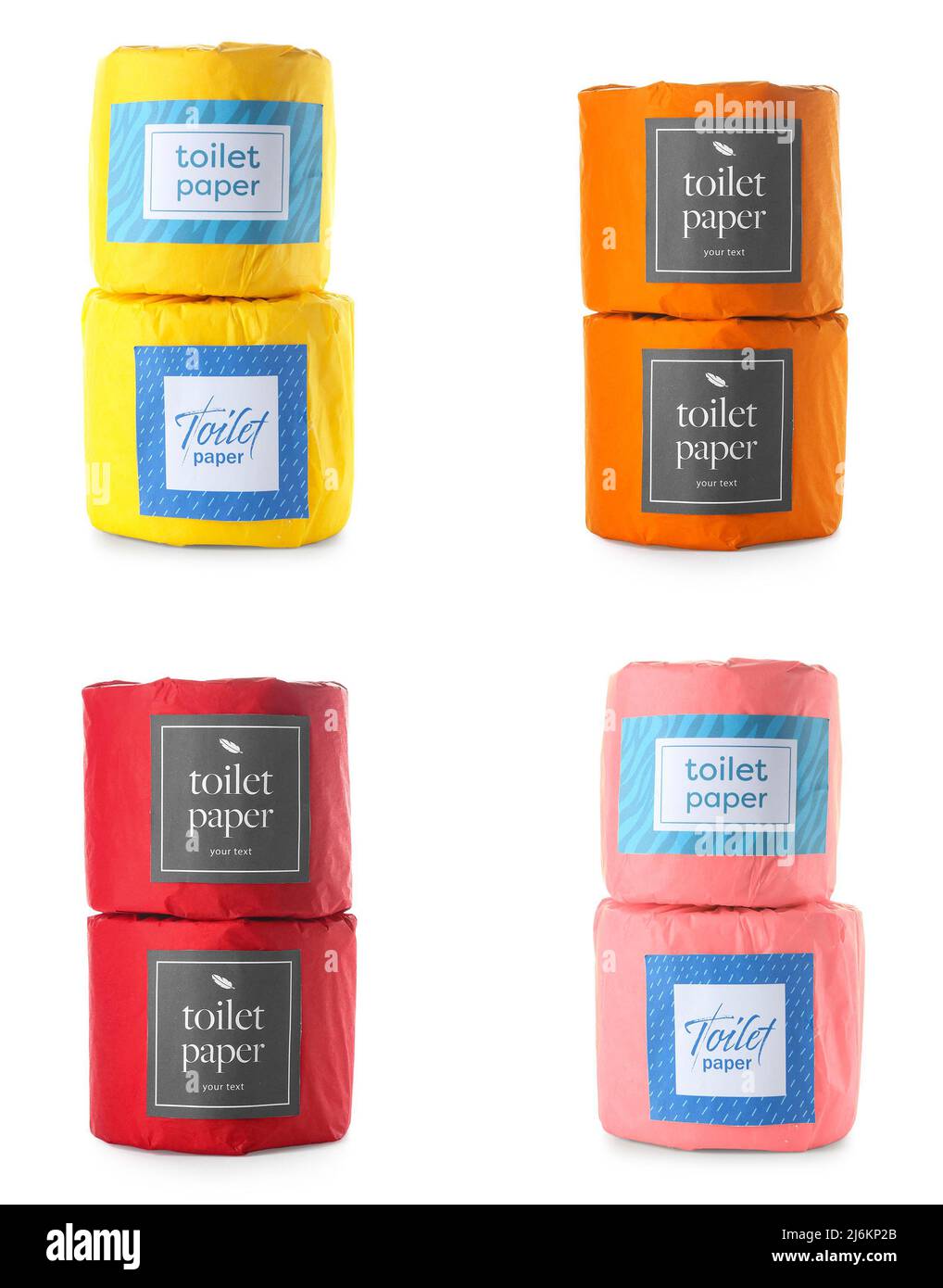 Set of colorful toilet paper isolated on white Stock Photo Alamy
