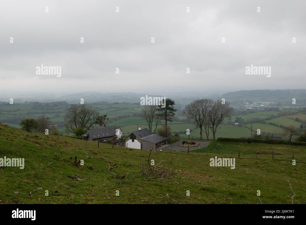 Looking north towards Builth Wells, Powys, Wales, UK Stock Photo Alamy