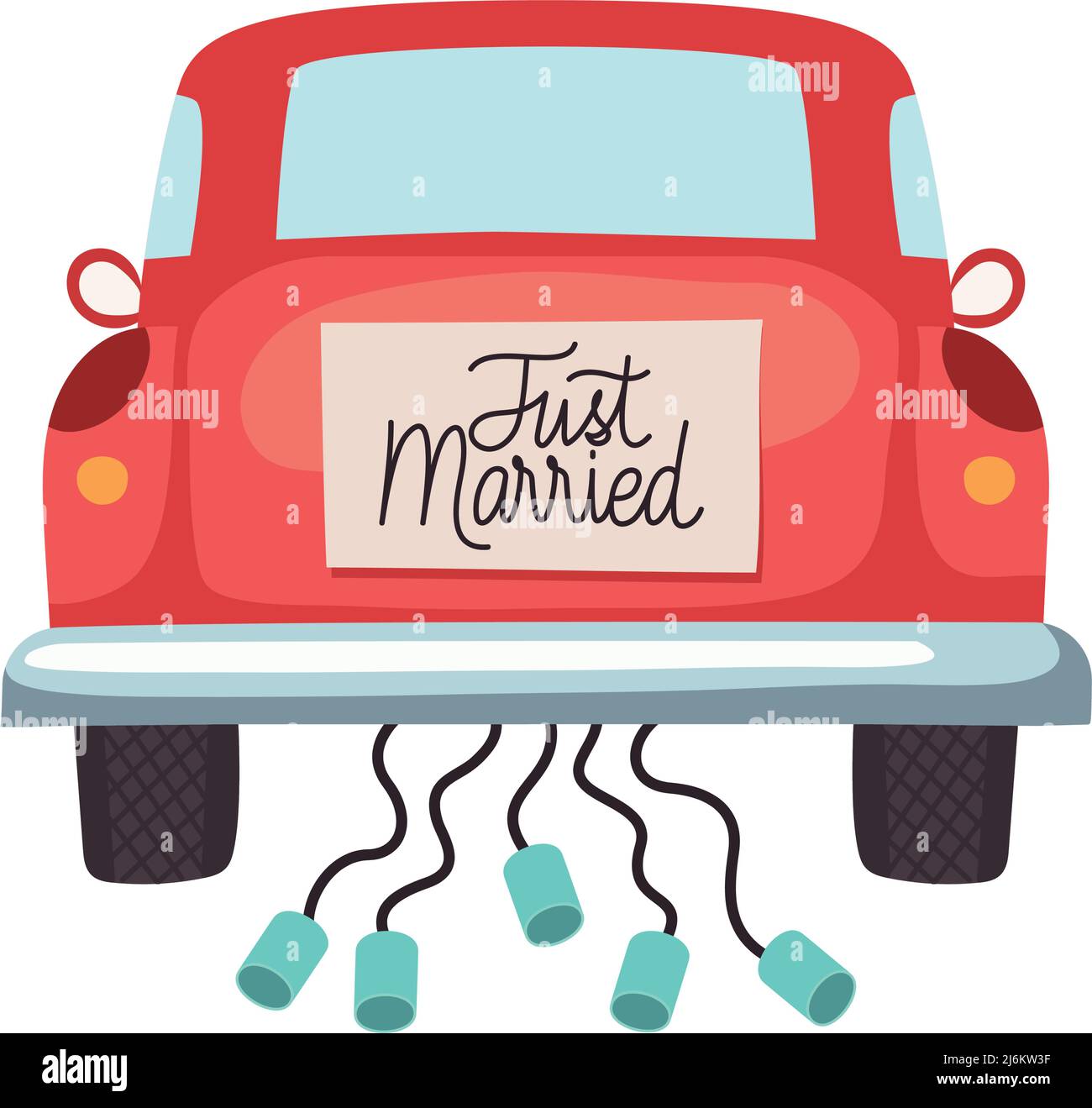 car of just married Stock Vector Image & Art - Alamy
